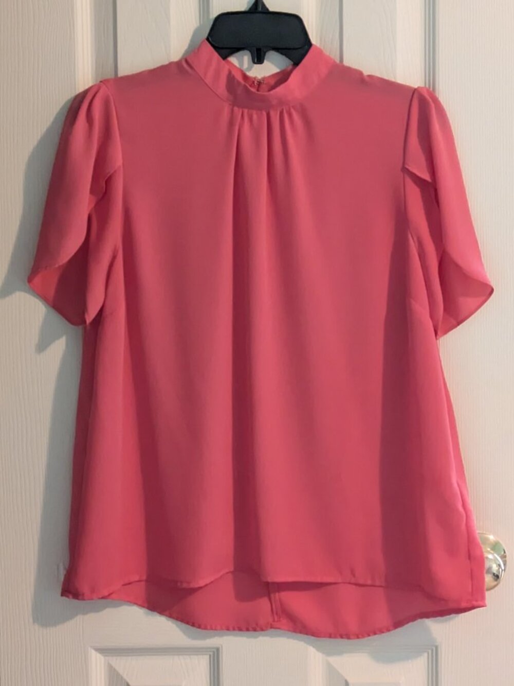 BB Dakota Flutter Sleeve Mock Neck Blouse